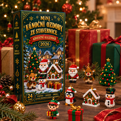 Adventní kalendář s 24 mini vánočními ozdobami ze stavebnice