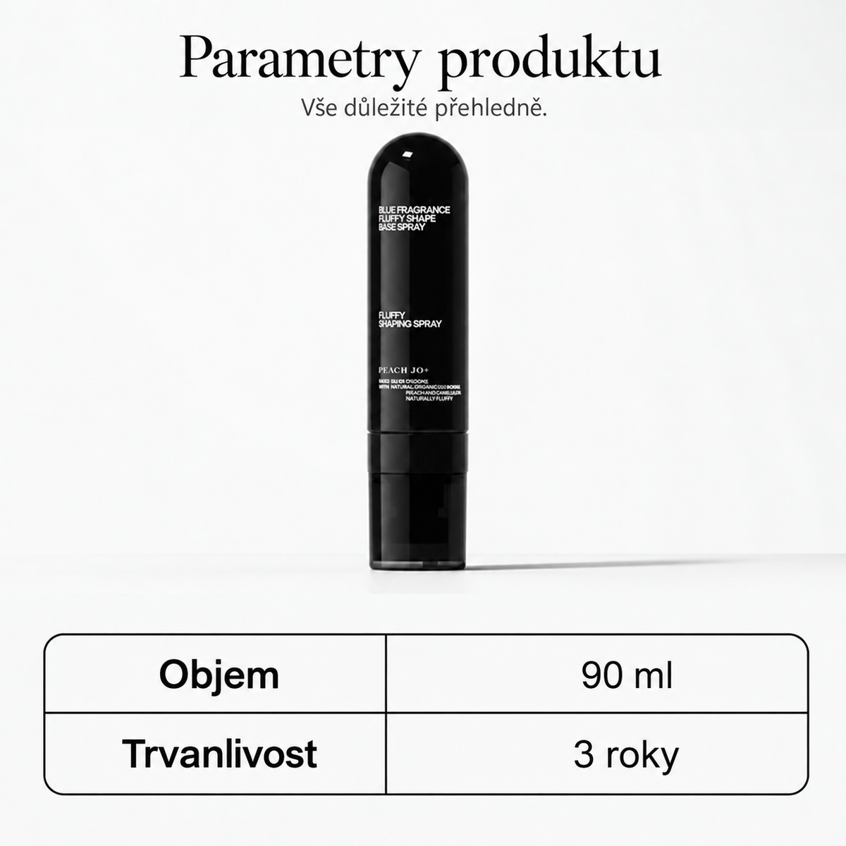 Parametry spreje, objem 90 ml