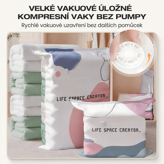 Velké vakuové úložné kompresní vaky bez pumpy